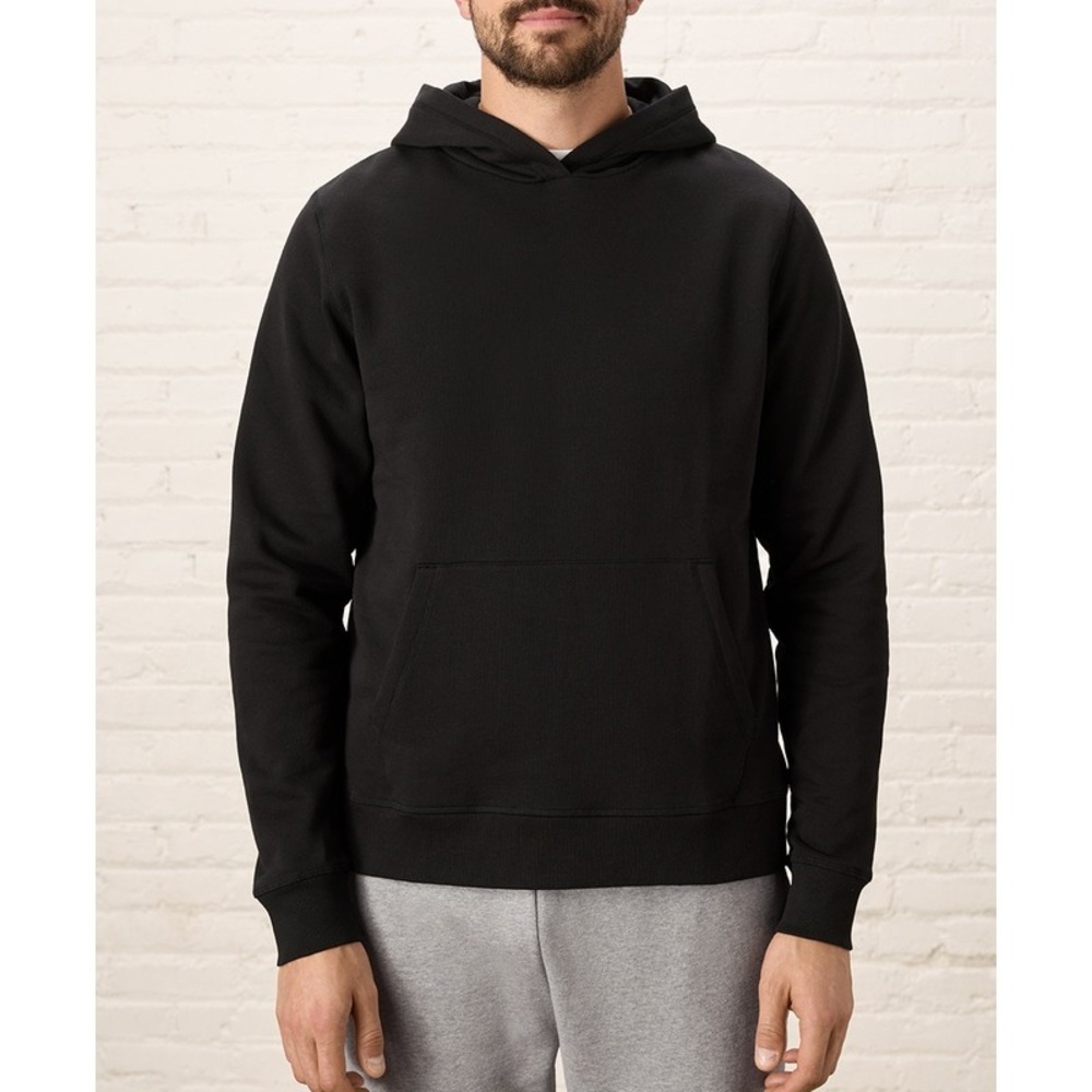 NWOT‎ Pact Men's Organic Brushed Fleece Pullover Hoodie Black M